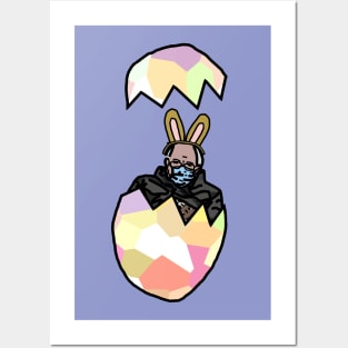 Bernie Sanders in Bunny Ears Funny Easter Eggs Posters and Art